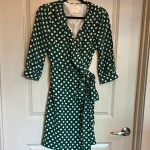 Kate Spade Daniella Polka Dot Silk Wrap Dress Size 2